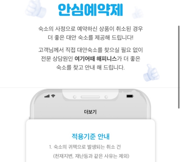 여기어때의 '안심예약제' 설명문 캡처 이미지 [사진=녹색경제신문]